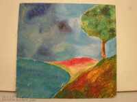 ζωγραφική, λάδι, σε φέιζερ, υπογεγραμμένη.