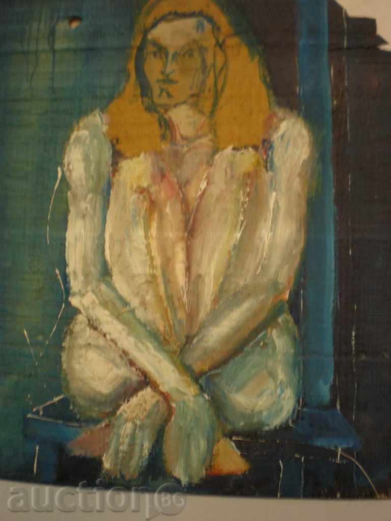 Auction painting, oil on wood Auction painting, oil on wood