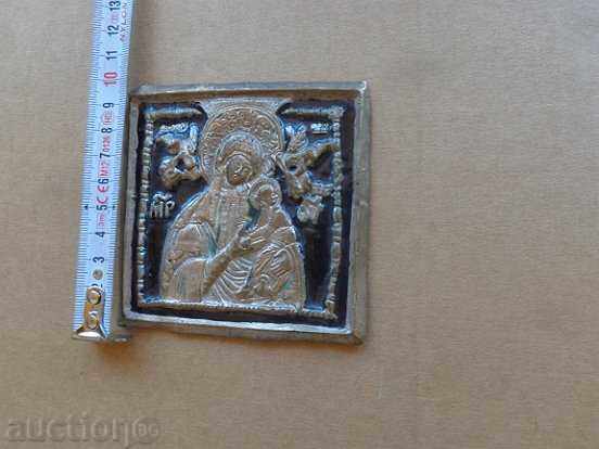 Delivery of Metal icon with Virgin Mary engraved with Jesus, cross Delivery of Metal icon with Virgin Mary engraved with Jesus, cross
