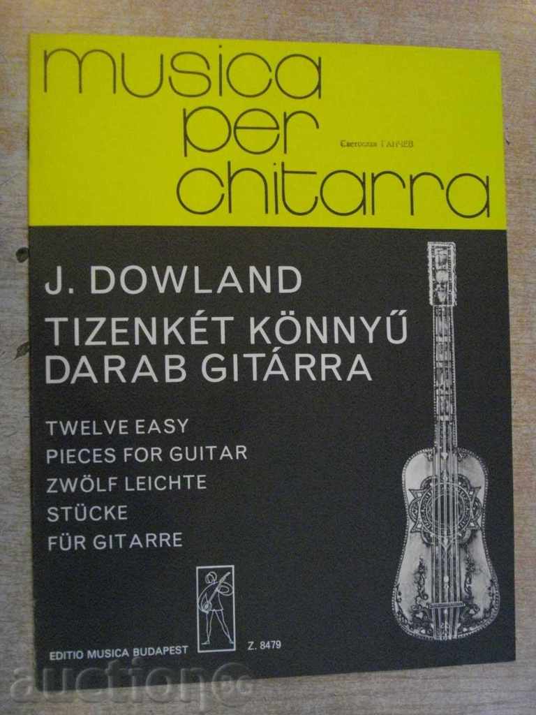 Book "TIZENKÉT KÖNNYŰ DARAB GITÁRRA-John Dowland" - 16 p.