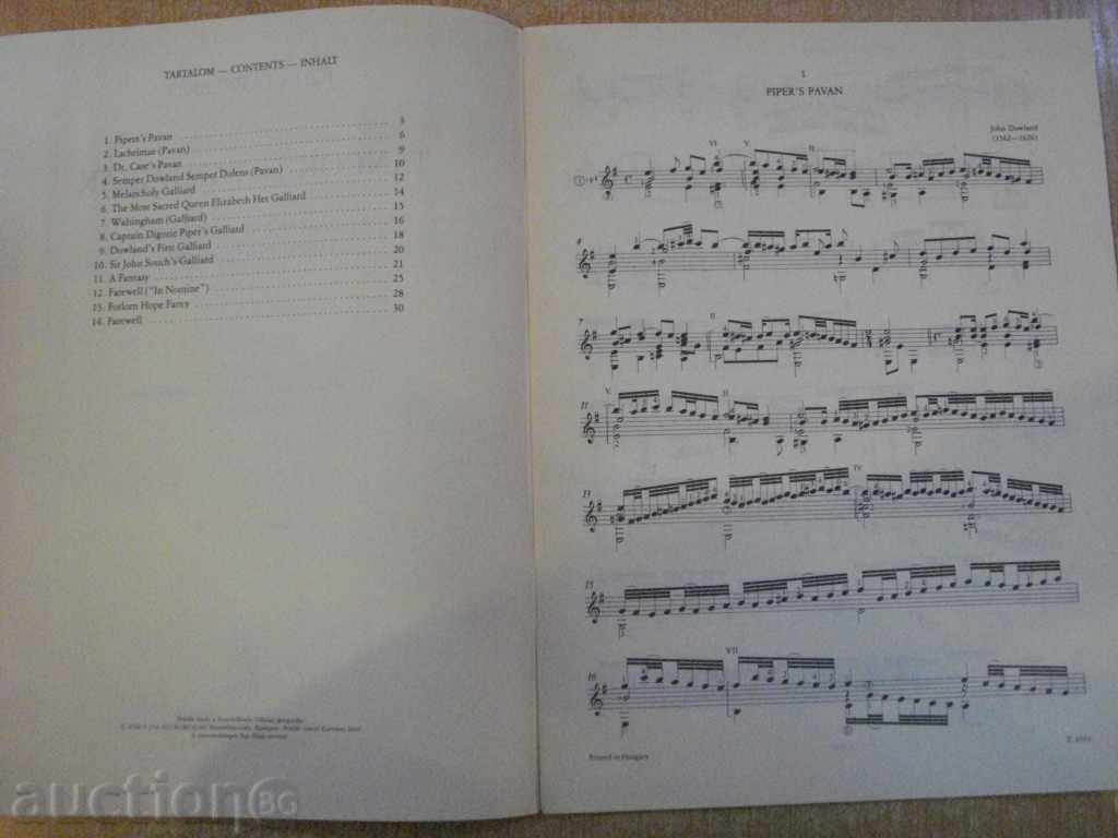 Auction Book "TÁNCOK ÉS FANTÁZIÁK-GITÁRRA - JOHN DOWLAND" - 32 pages Auction Book "TÁNCOK ÉS FANTÁZIÁK-GITÁRRA - JOHN DOWLAND" - 32 pages