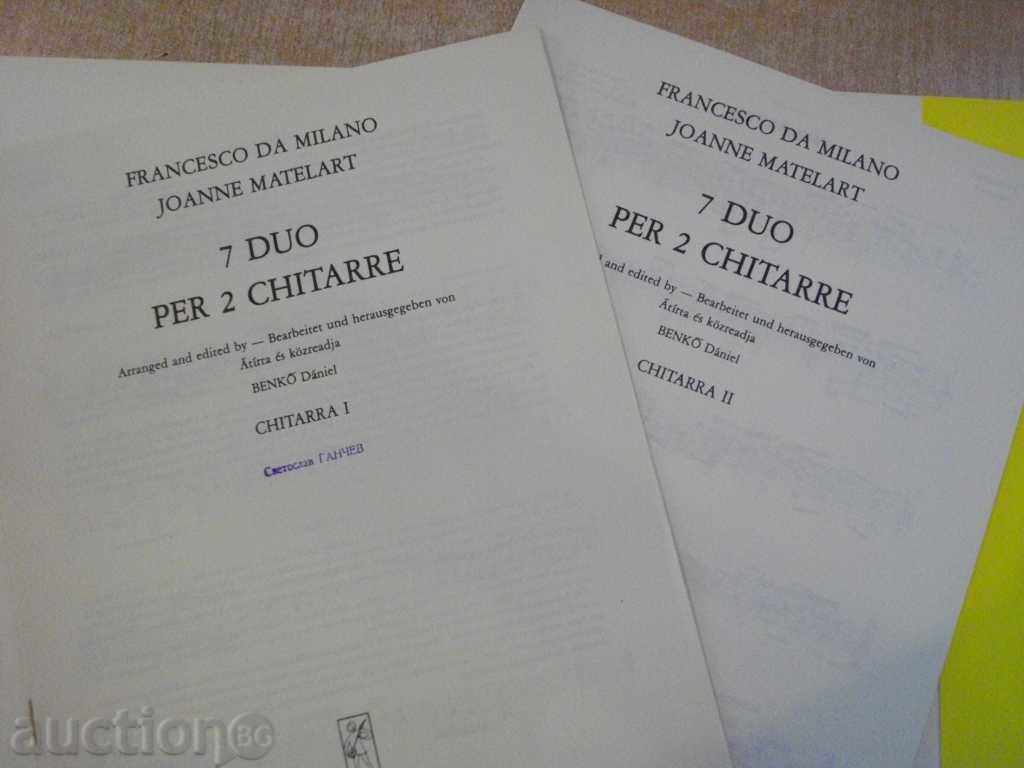 The book "7 DUO PER 2 CHITARRE-FR.DA MILANO / J.MATELART" -28 pp. - 5 The book "7 DUO PER 2 CHITARRE-FR.DA MILANO / J.MATELART" -28 pp. - 5
