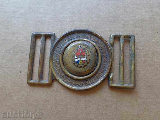 Tocă cu email, cataramă, curea, uniformă, ROMÂNIA emblemă marcaj