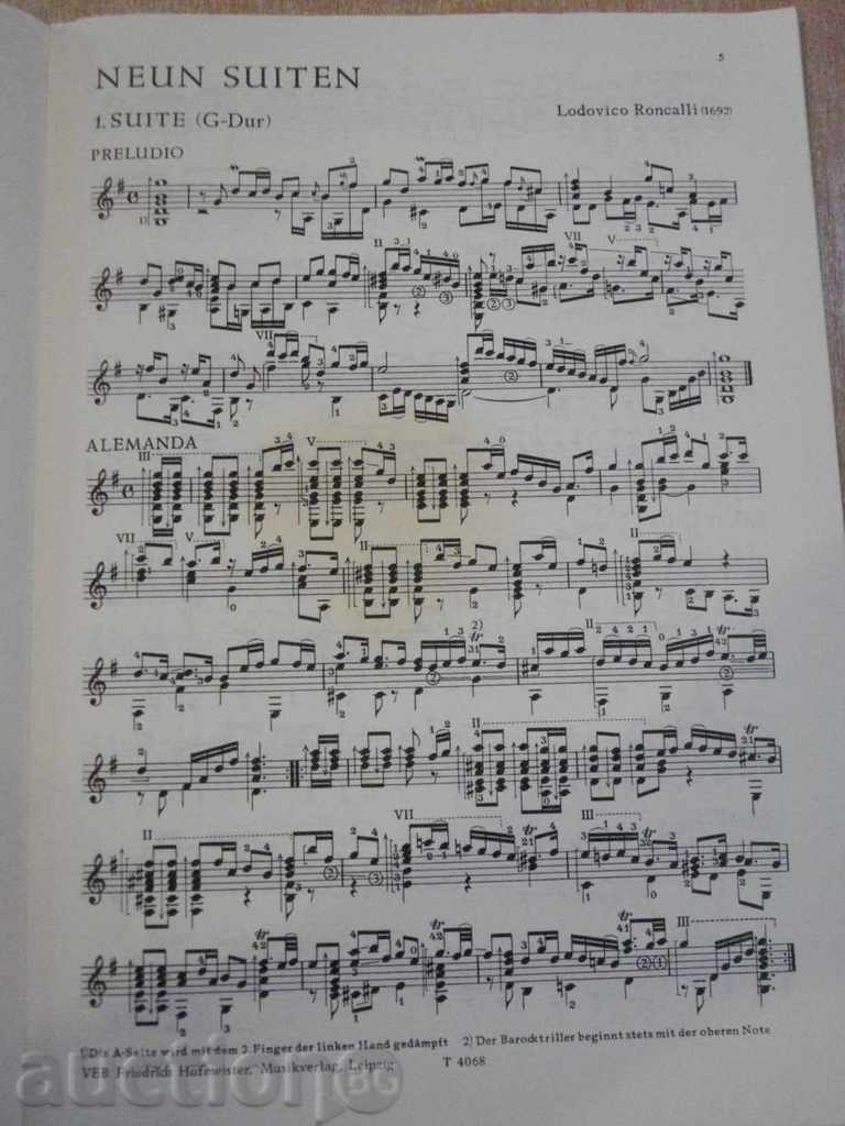 Auction Book "Neun Suiten für Gitarre - Lodovico Roncalli" -32 p. Auction Book "Neun Suiten für Gitarre - Lodovico Roncalli" -32 p.