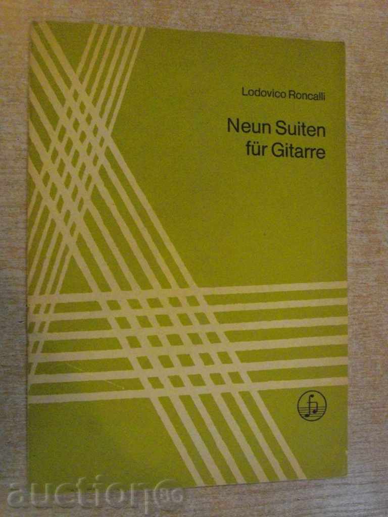 Book "Neun Suiten für Gitarre - Lodovico Roncalli" -32 p.