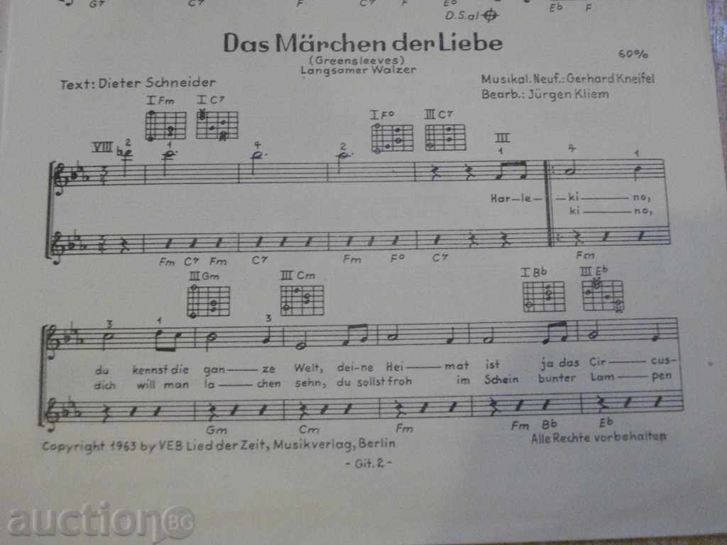 Delivery of The book "LDZ SCHLAGER FÜR GITARRE - 2 - Jürgen Kliem" - 4 p.