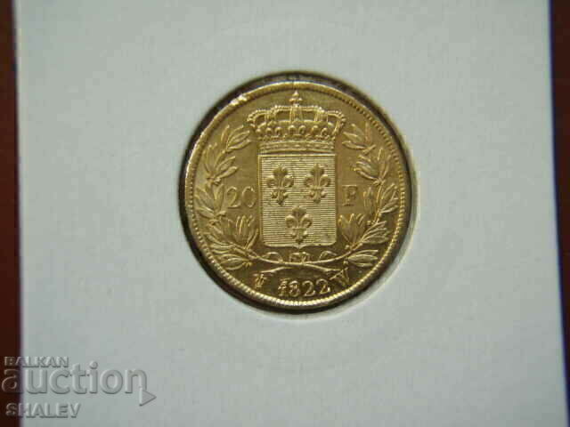 Auction  20 Francs 1822 W France - XF/AU (gold)