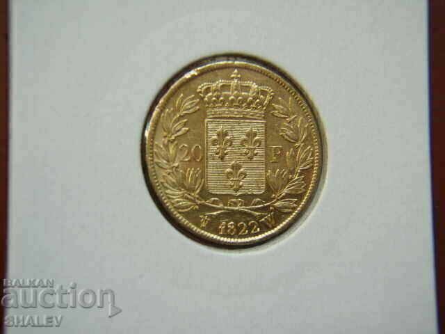 Delivery of 20 Francs 1822 W France - XF/AU (gold) Delivery of 20 Francs 1822 W France - XF/AU (gold)