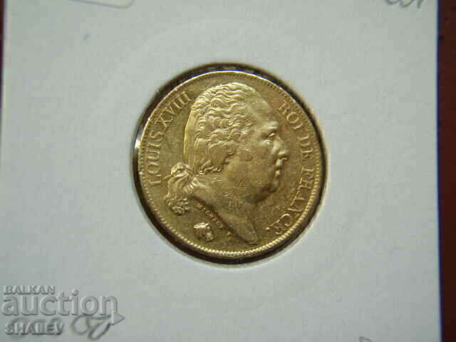 20 Francs 1822 W France - XF/AU (gold) - 5