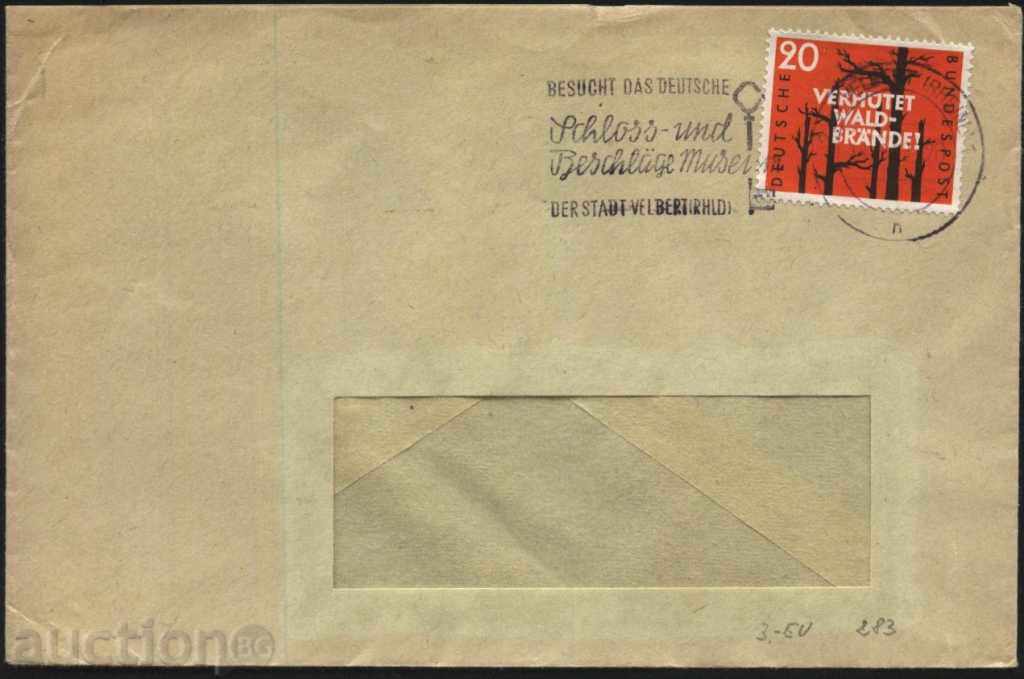 Traffic envelope with brand Keep the woods from fire 1958 from Germany
