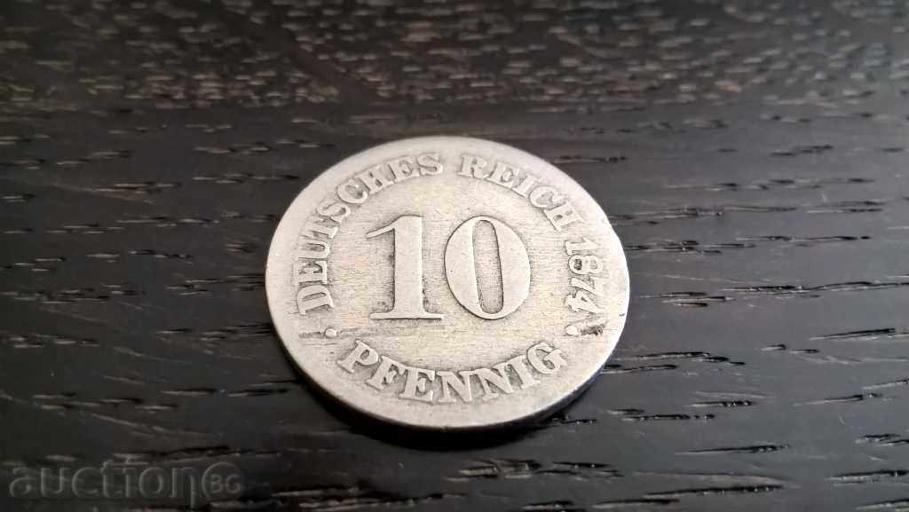 Ράιχ Coin - Γερμανία - 10 εκατοστά του μάρκου | 1874.? σειρά Α με τιμή 4.75 BGN | € 2.43