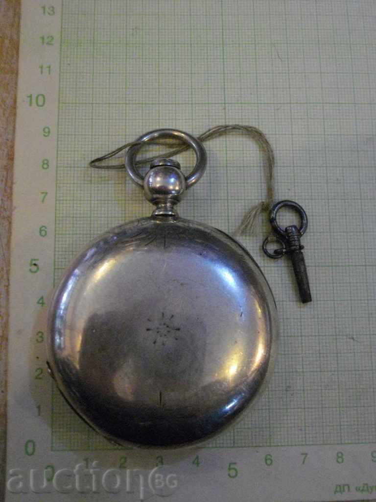 Auction Clock "NATIONAL WATCH Co" pocket silver working-241g Auction Clock "NATIONAL WATCH Co" pocket silver working-241g