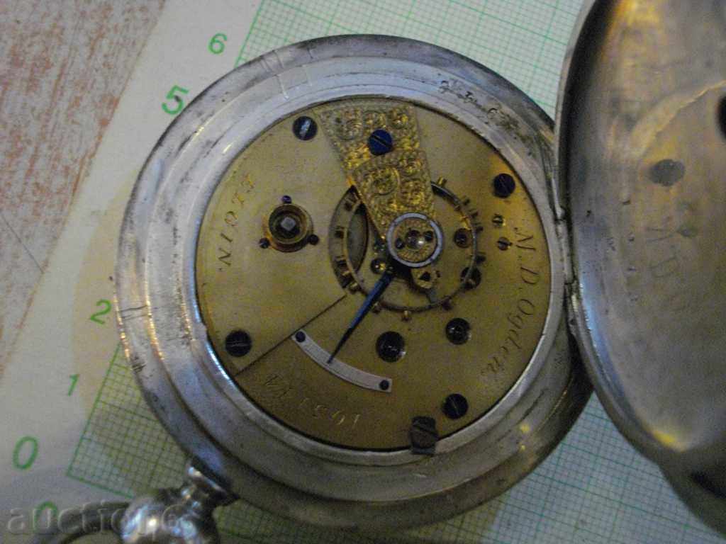 Clock "NATIONAL WATCH Co" pocket silver working-241g - 7 Clock "NATIONAL WATCH Co" pocket silver working-241g - 7