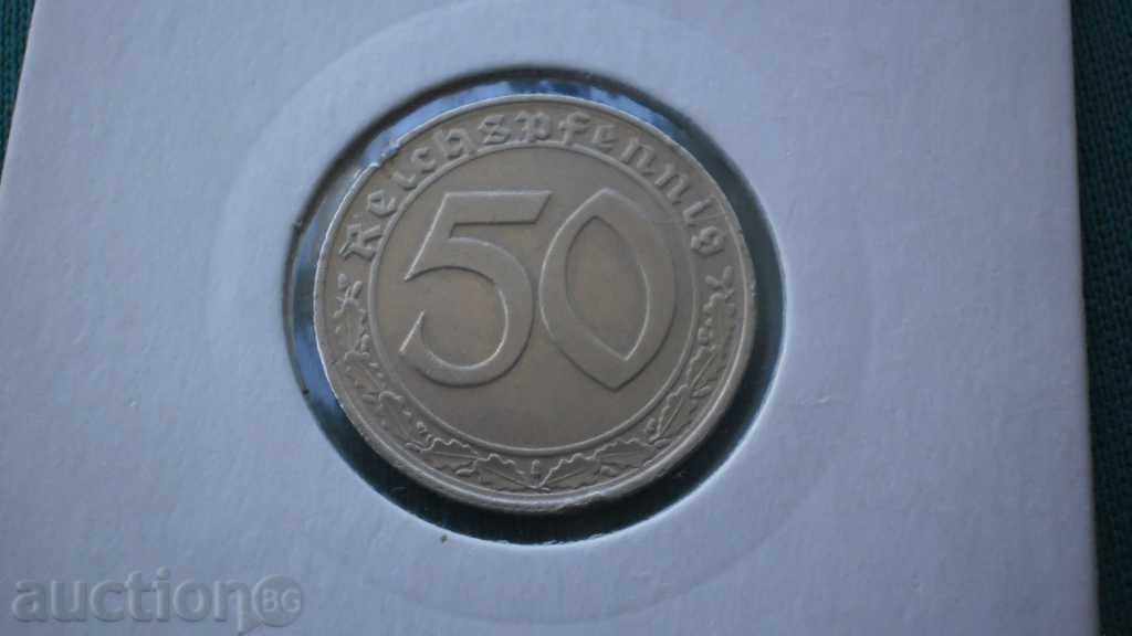 Germania III Reich 50 Pfeif 1939 E RRRR foarte rar cu preț € 84.36 | 164.99 BGN