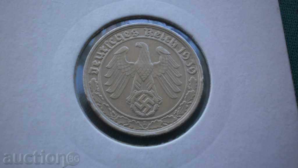 Germania III Reich 50 Pfeif 1939 E RRRR foarte rar