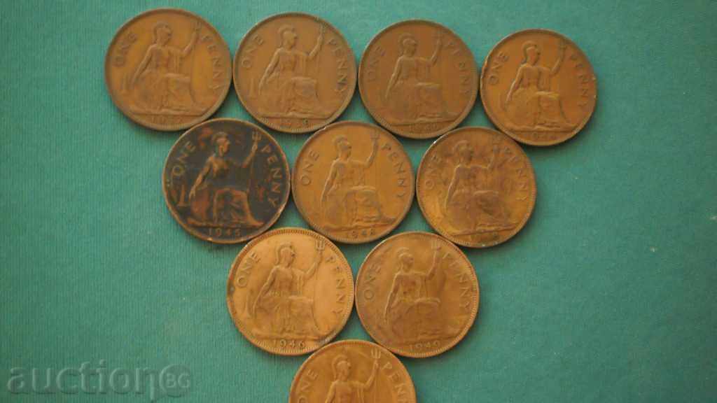 Livrarea LOT -LOT ANGLIA secolului XX 10BROYA-VICTORIA- GEORGIVS VI