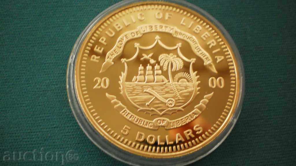 Аукцион 5 ДОЛАРА 2000 ЛИБЕРИЯ Аукцион 5 ДОЛАРА 2000 ЛИБЕРИЯ