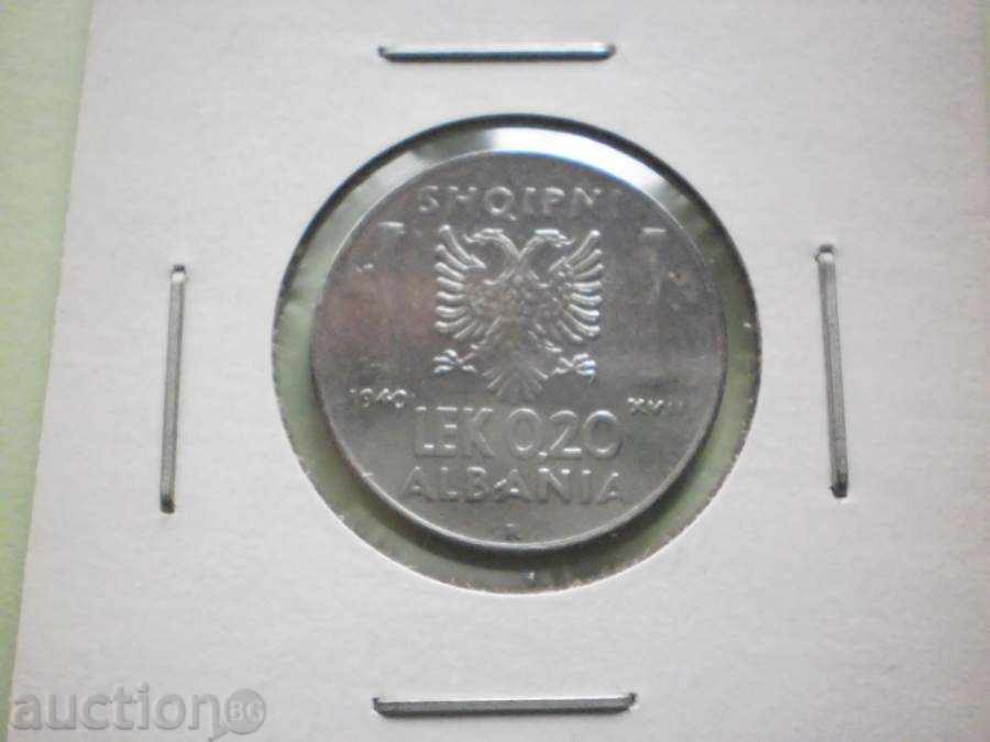 0.20 lek 1940 ALBANIA