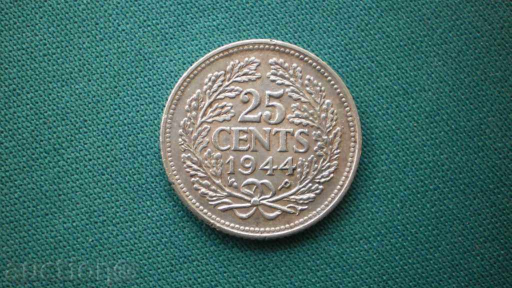 Olanda 25 Cent 1944 P Wilhelmina (1890-1948) cu preț € 7.67 | 15.00 BGN Olanda 25 Cent 1944 P Wilhelmina (1890-1948) cu preț € 7.67 | 15.00 BGN