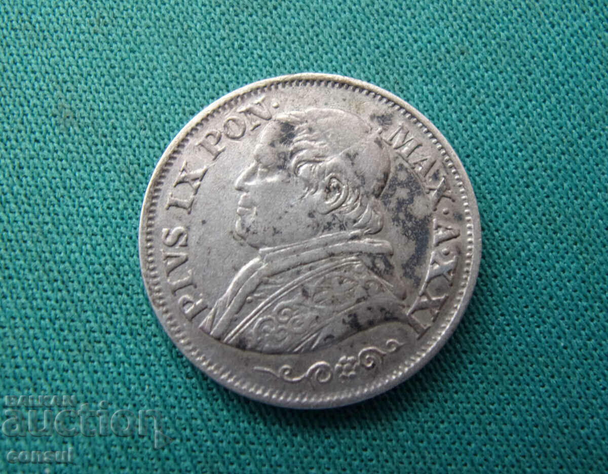 Vatican 10 Soldi 1866 Argint Rare cu preț € 15.34 | 30.00 BGN