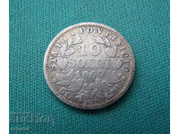 Vatican 10 Soldi 1869 Silver Rare
