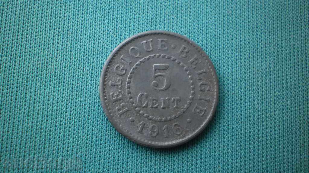 BELGIE 5 CENT 1916 GERMAN OCCUPATION COIN