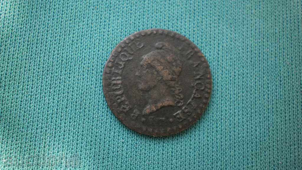 France 1 Centime L'AN 7 A Rare Coin