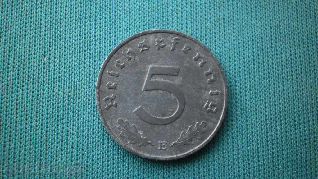 Moneda 5 PFENNIG 1943 E GERMANIA - RARE