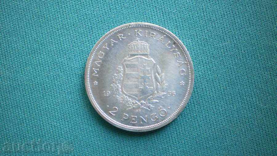 Ungaria 2 PENGIO 1936 UNGARIA - LISTA FERENZ - 6