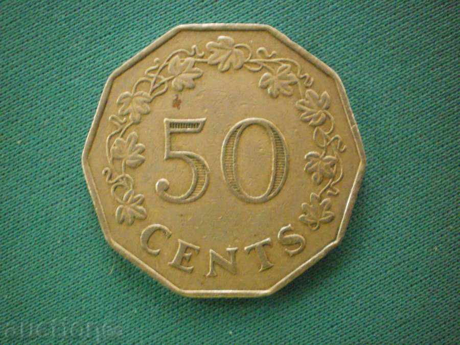 Malta 50 CENTA 1972 MALTA-RARE COIN with price € 3.58 | 7.00 BGN