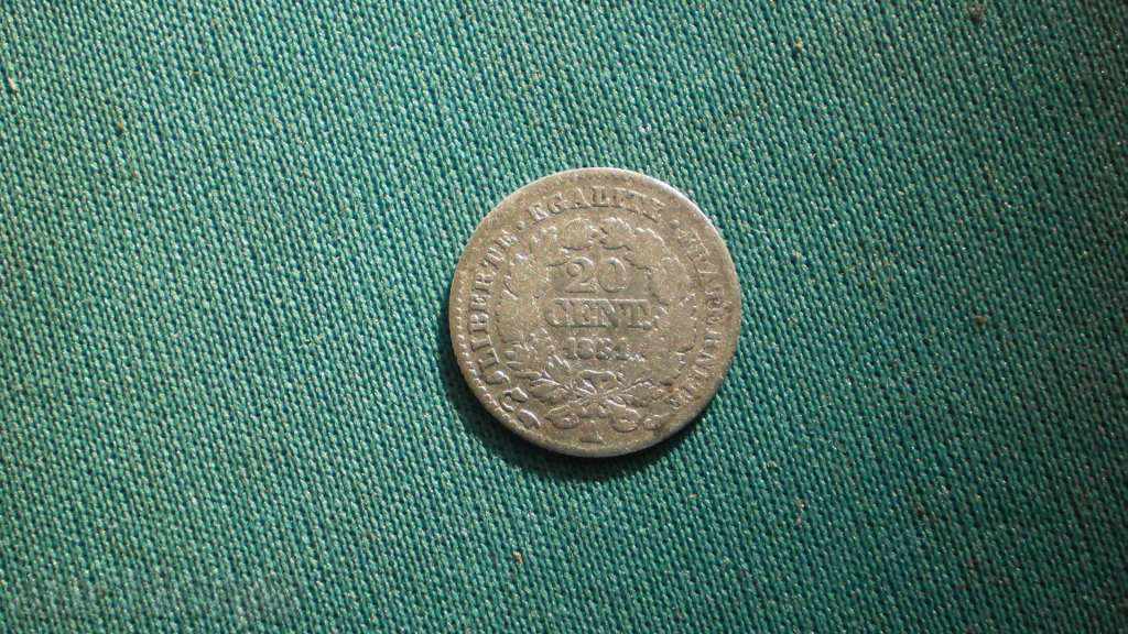 France 20 CENT 1851 FRANCE - RARE