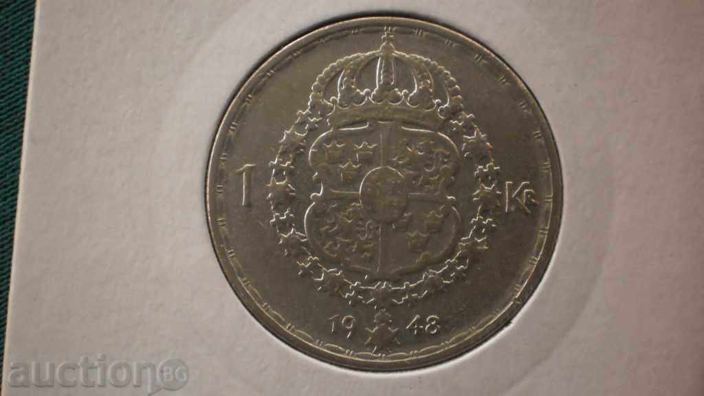 Sweden 1 KRONA 1948 SWEDEN