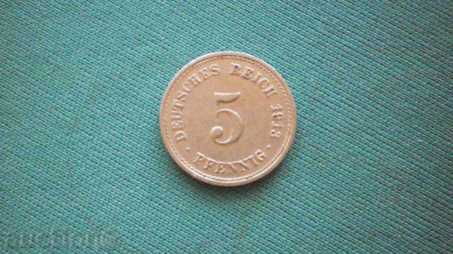 Germania! R! 5 PFENIGA 1913A GERMANIA