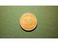 Germania! R! 10 PFENIGA 1914A GERMANIA