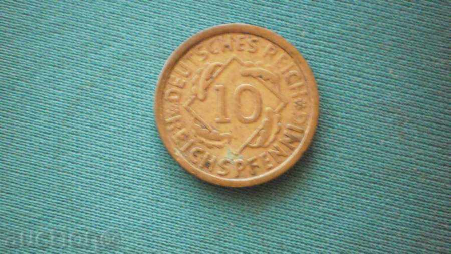 Germania! RR! 10 PFENIGA 1925A GERMANIA