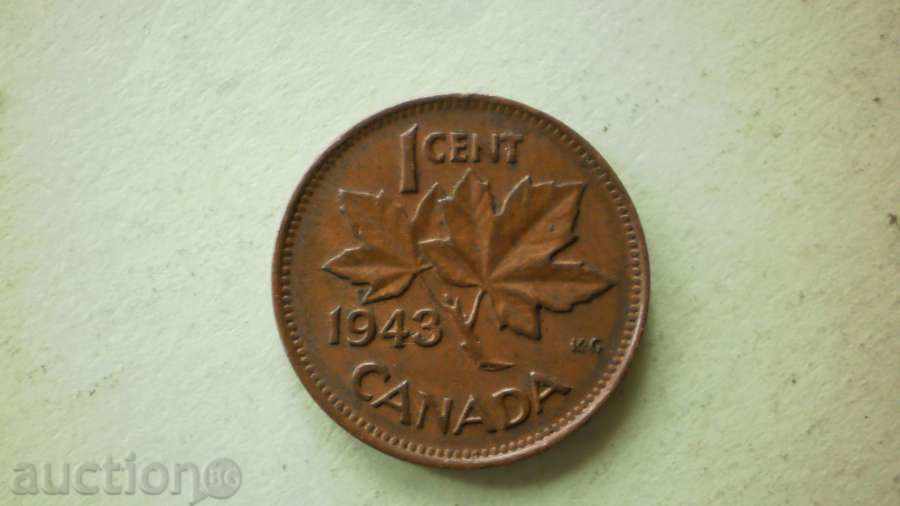 Cupru Moneta 1 CENT 1943 CANADA