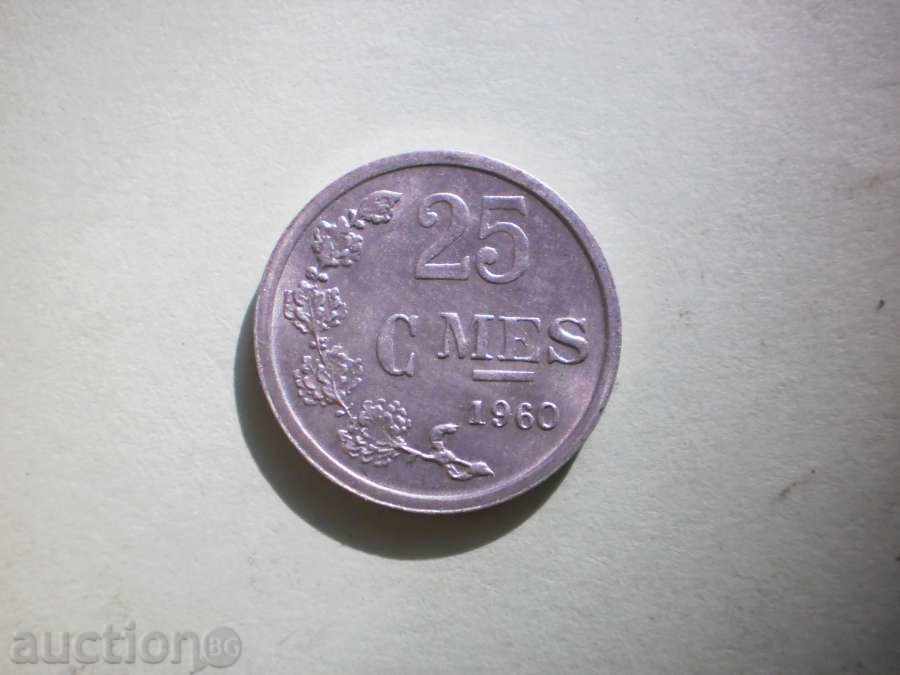 25 центима 1960 Люксембург с цена € 2.05 | 4.01 лв. 25 центима 1960 Люксембург с цена € 2.05 | 4.01 лв.