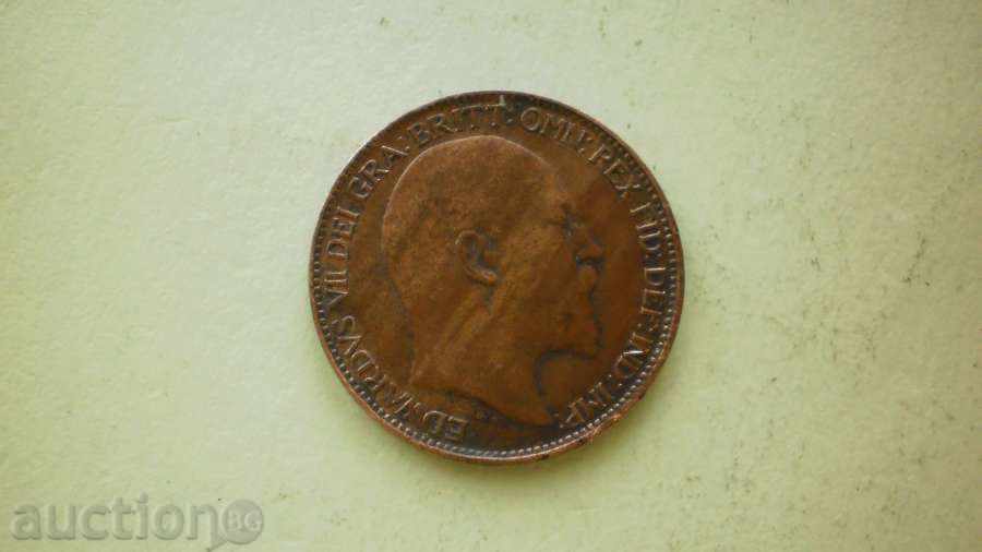 1  фартинг  1909  Англия с цена € 2.56 | 5.01 лв.