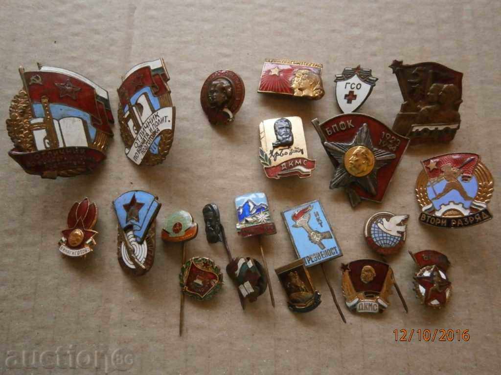 Auction LOT badges enamelled bronze screw Auction LOT badges enamelled bronze screw
