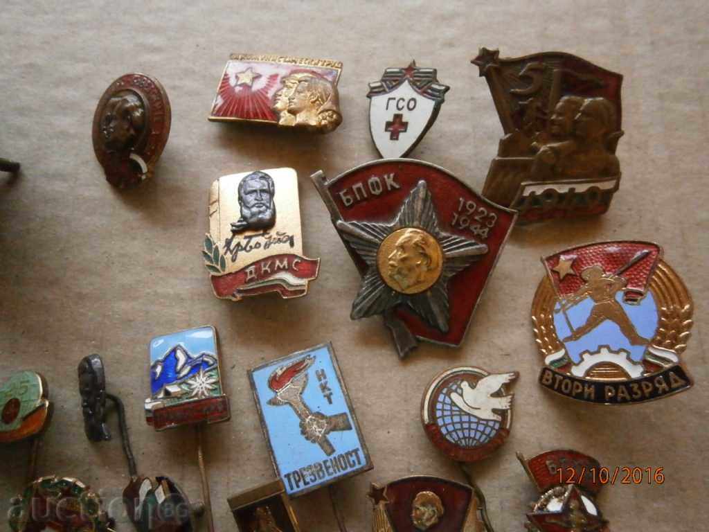 LOT badges enamelled bronze screw - 5 LOT badges enamelled bronze screw - 5