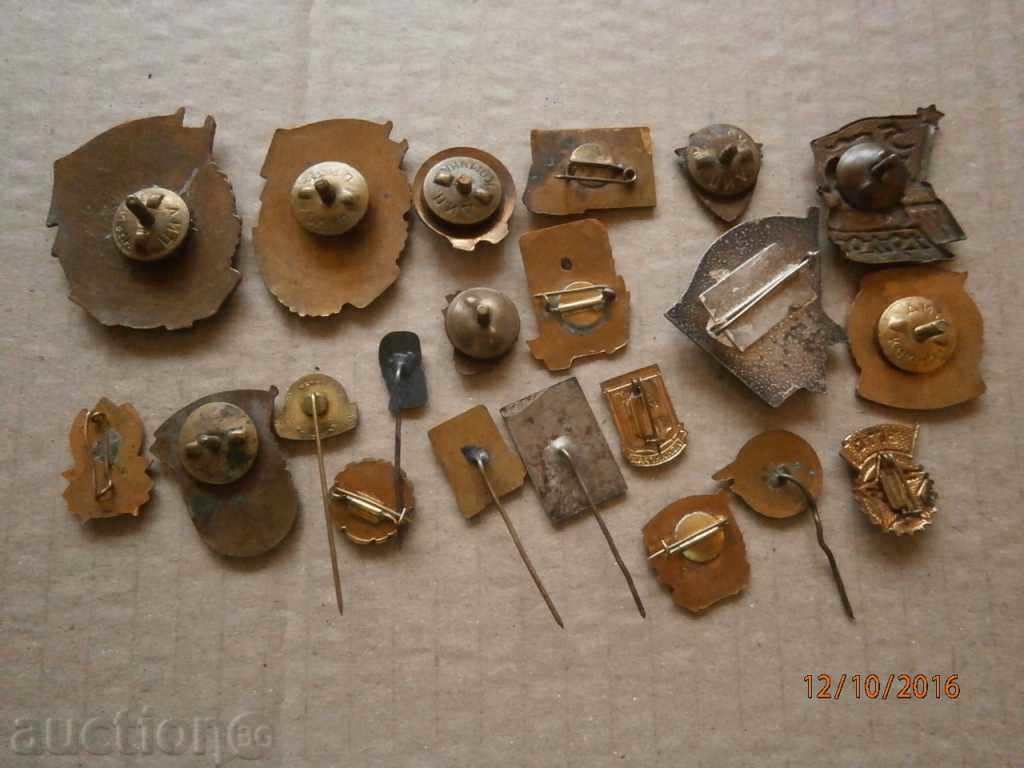 LOT badges enamelled bronze screw - 7 LOT badges enamelled bronze screw - 7