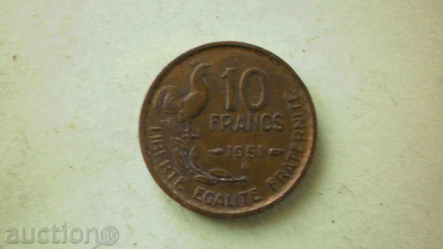 10 FRANCS 1951B FRANCE