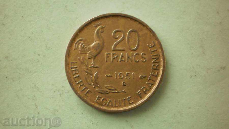 20 FRANCS 1951B FRANTA