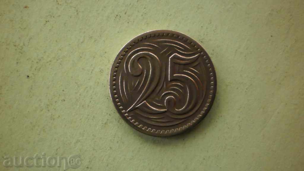 25 ХАЛЕРА 1933 ЧЕХОСЛОВАКИЯ - РЯДКА