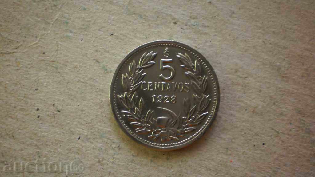 5   centavos  1928    CHILE