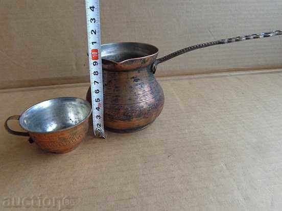 Copper wrought iron, copper pot, baker cup of coffee with price 54.00 BGN | € 27.61 Copper wrought iron, copper pot, baker cup of coffee with price 54.00 BGN | € 27.61