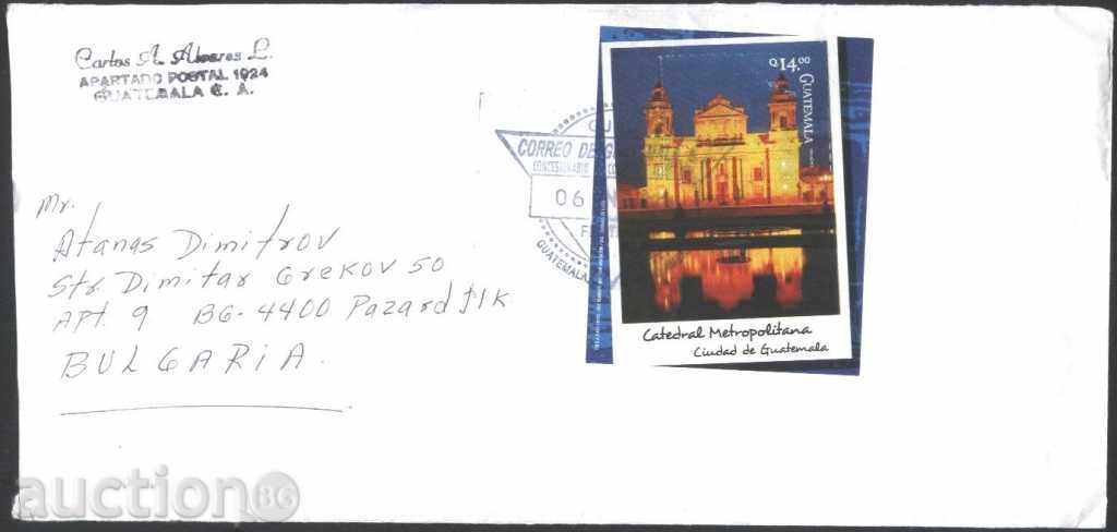 Traveled envelope with Cathedral 2005 from Guatemala