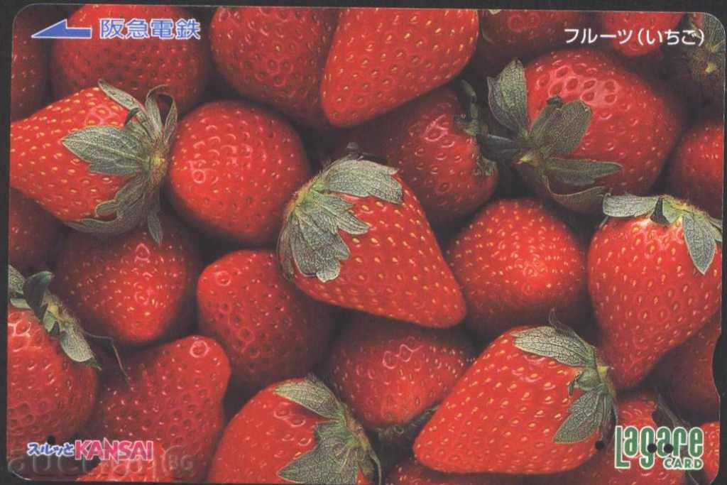 Transportation (Railroad) Card Flora Strawberries from Japan TC9