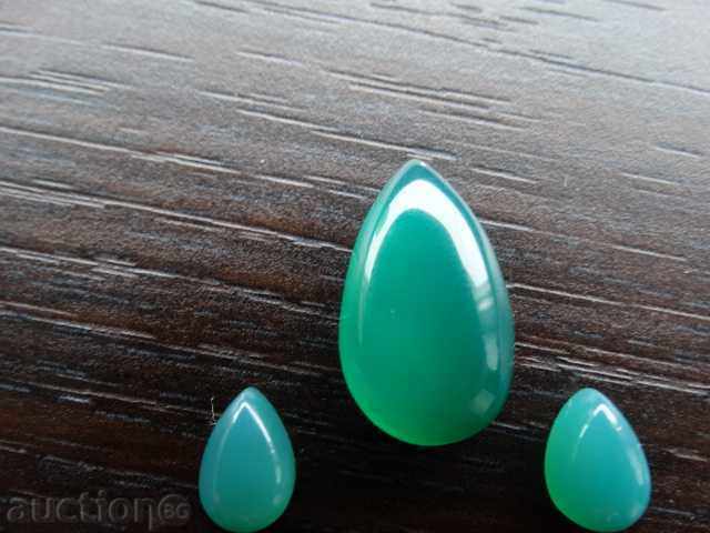 Auction natural chalcedon - 3 drops of a capstone set Auction natural chalcedon - 3 drops of a capstone set