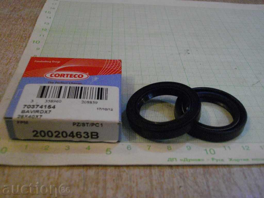Seals "CORTECO - 28 x 40 x 7 FPM" kit with price 2.00 BGN | € 1.02 Seals "CORTECO - 28 x 40 x 7 FPM" kit with price 2.00 BGN | € 1.02
